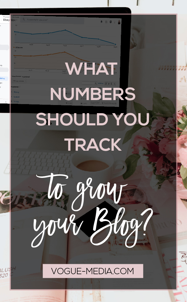 Computer showing numbers to track to grow your blog